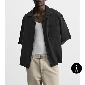 Zara Navy Blue Button-Up Shirt SZ.S NWT